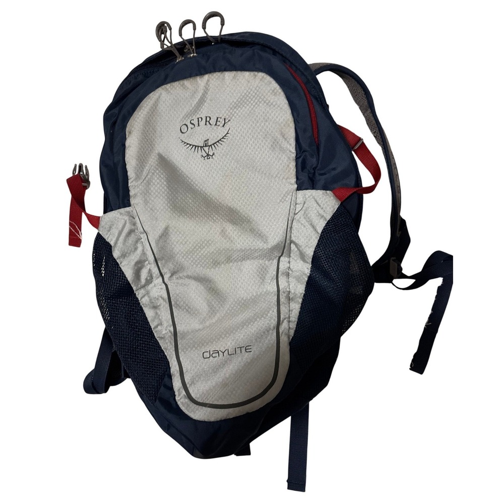 Unisex Osprey Daylite Backpack Navy Blue Silver Red Hiking Daypack Backpack
